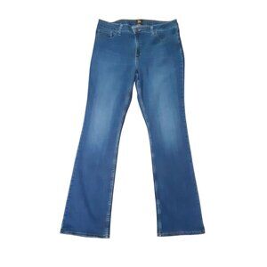 Lee Jeans Womens 16 Blue Dark Wash Denim Bootcut
